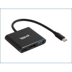 HUB Type-C 3 em 1 HDMI USB 3.0 PD100W Igual