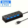 HUB USB 2.0 com interruptor de 4 ou 7 Portas
