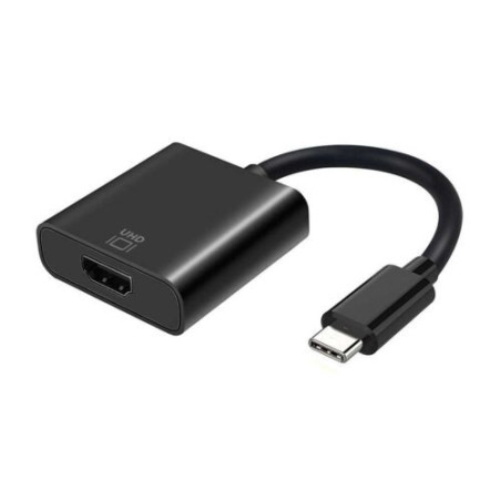 Conversor USB-C para HDMI 4K@60Hz, USB-C/M-HDMI/H, Preto, 15 cm