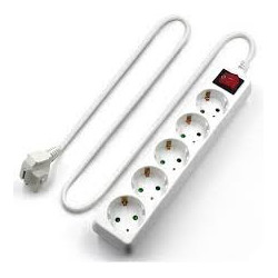 eWent Tomada múltipla de 5 entradas com interruptor luminoso