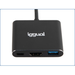 HUB Type-C 3 em 1 HDMI USB 3.0 PD100W Igual